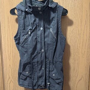 Women's Black Hooded Vest